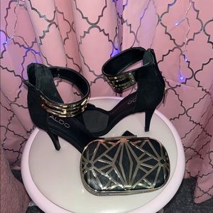 Cute Aldo heels with matching purse. Worn only once.